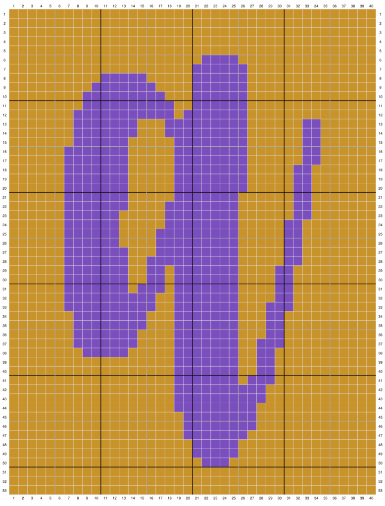 Duplicate stitch chart for the letter A