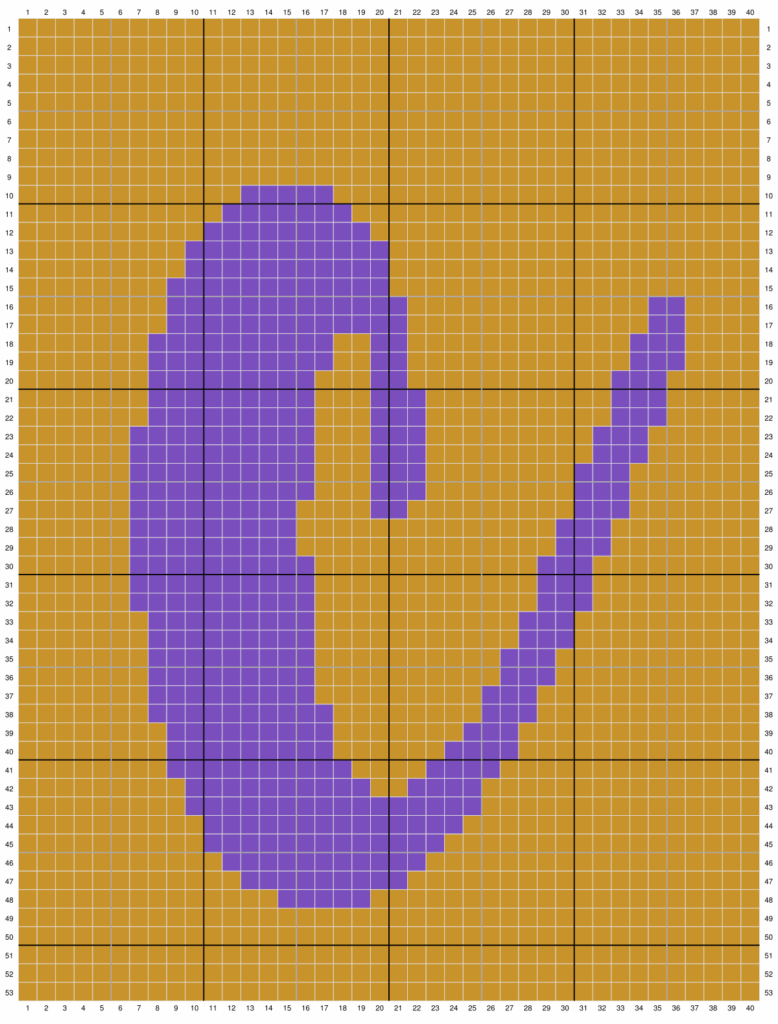 Duplicate stitch chart for the letter C