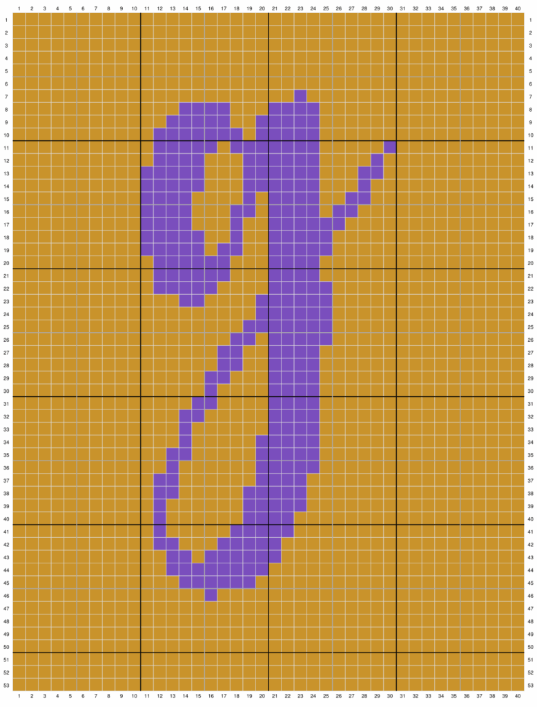 Duplicate stitch chart for the letter G