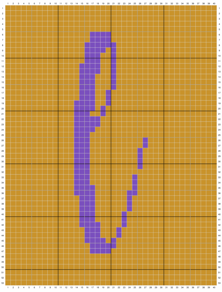 Duplicate stitch chart for the letter L