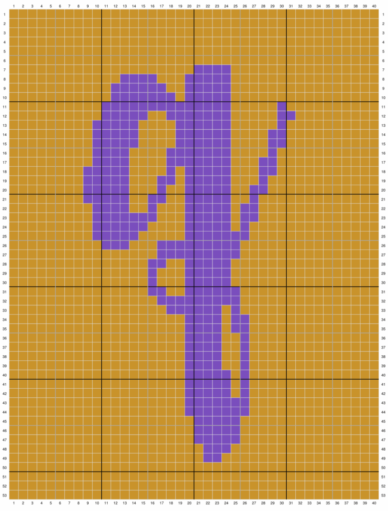 Duplicate stitch chart for the letter Q