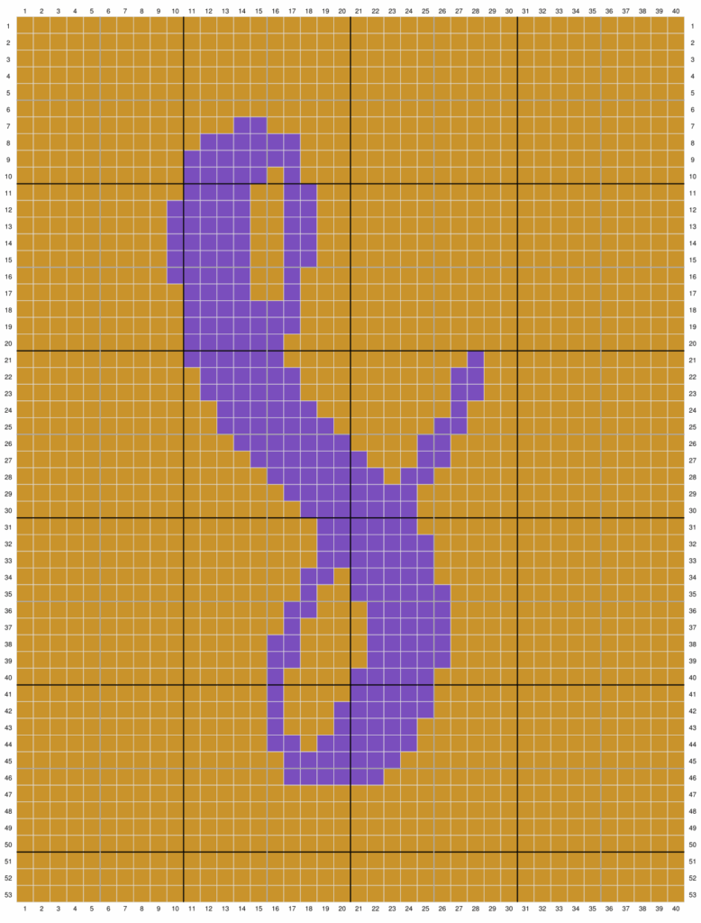 Duplicate stitch chart for the letter S