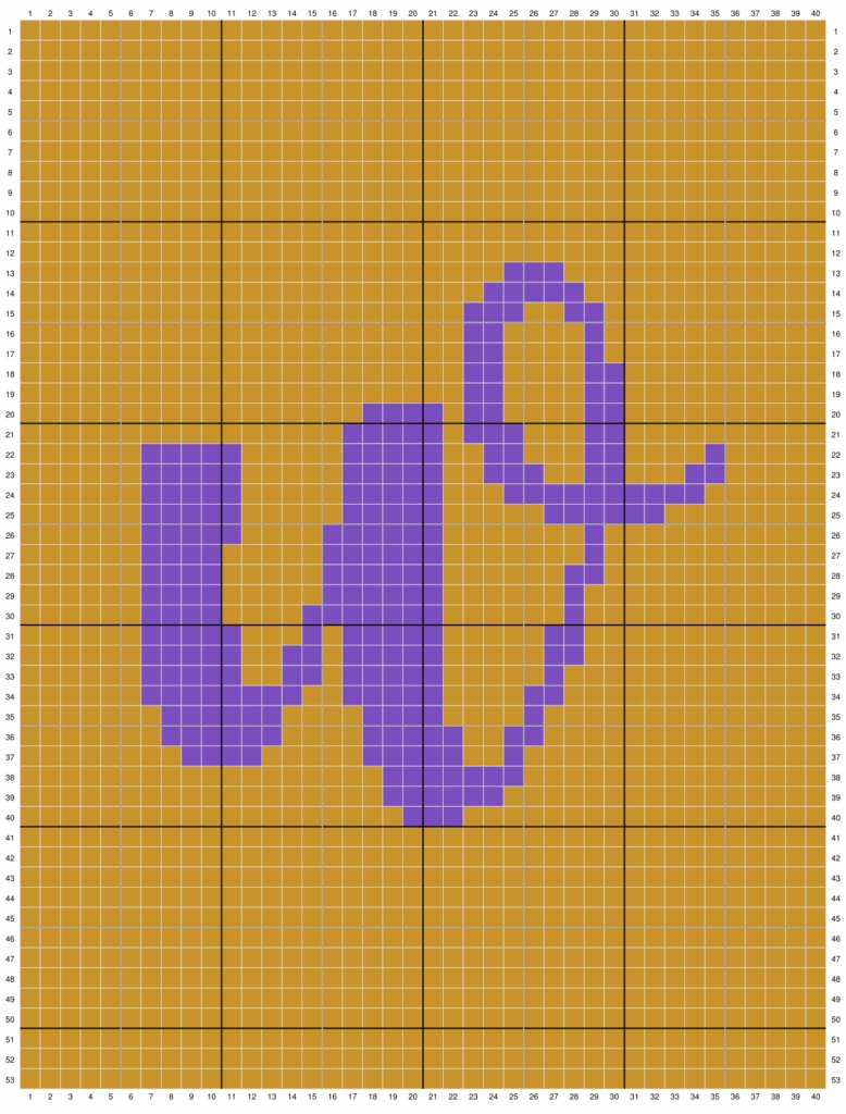 Duplicate stitch chart for the letter W