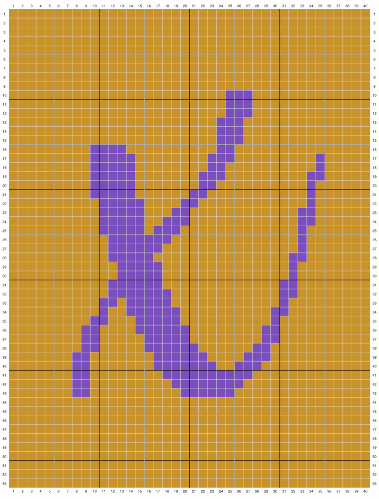 Duplicate stitch chart for the letter X