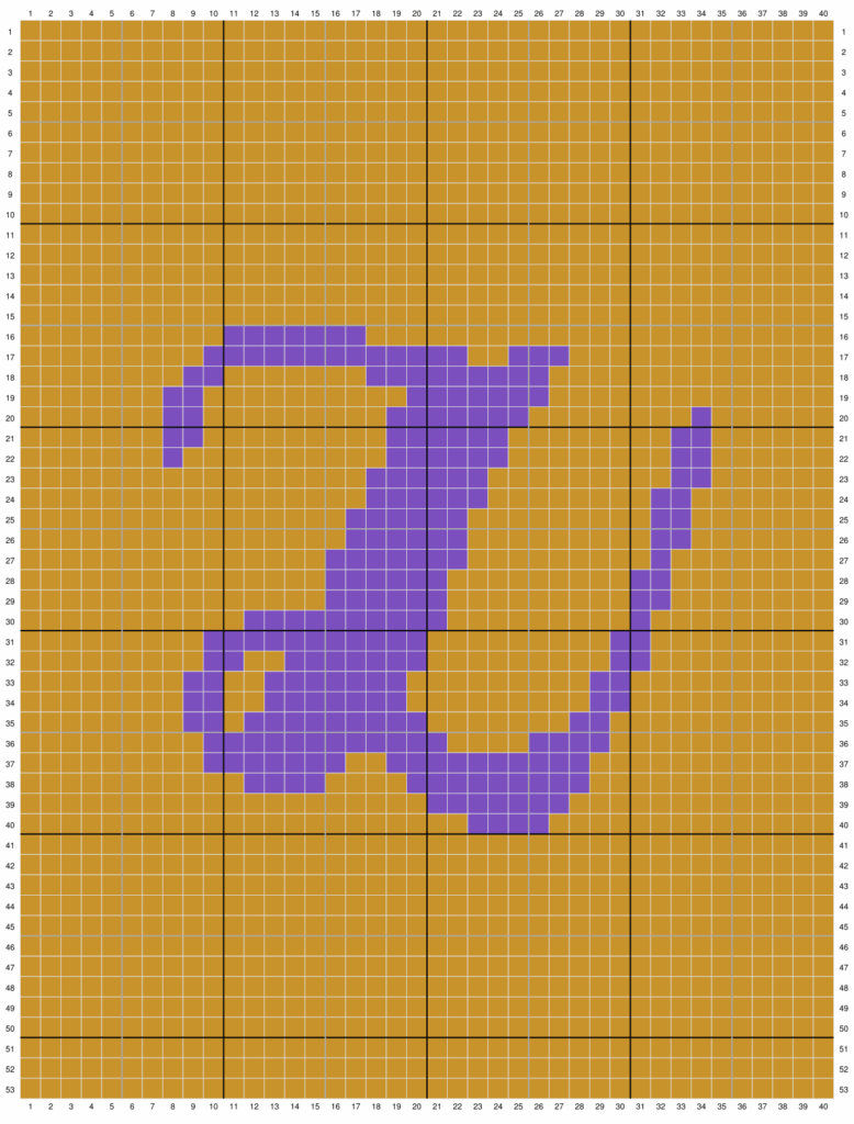 Duplicate stitch chart for the letter Z
